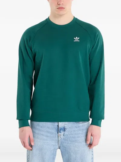 Adidas Originals Trefoil Logo-patch Sweater In Green