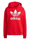 Adidas Originals Trefoil Long-sleeve Hoodie In Red