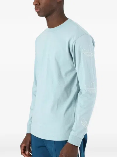 Adidas Originals Trefoil Long-sleeve Sweatshirt In Blue