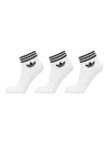 Adidas Originals Trefoil Striped Ankle Socks (pack Of Three) In White