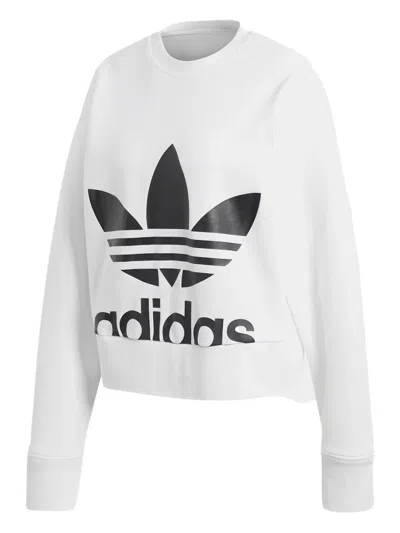 Adidas Originals Trefoil Sweatshirt In White
