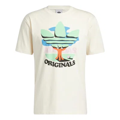 Adidas Originals Mens  Trefoil Tree T-shirt In White
