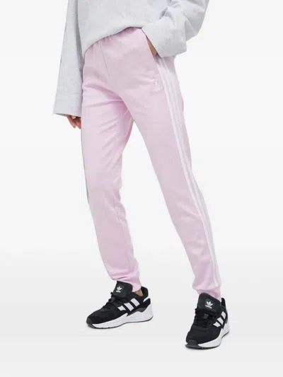 Adidas Originals Trefoil-embroidered Side-stripe Track Pants In Pink