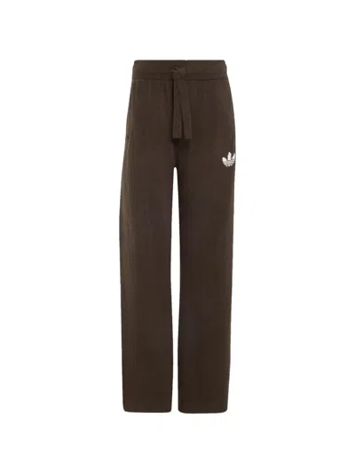 Adidas Originals Trefoil-logo Knit Track Pants In Brown