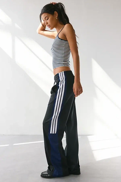 Adidas Originals Tricot 3-stripe Straight Leg Track Pant In Black/white, Women's At Urban Outfitters