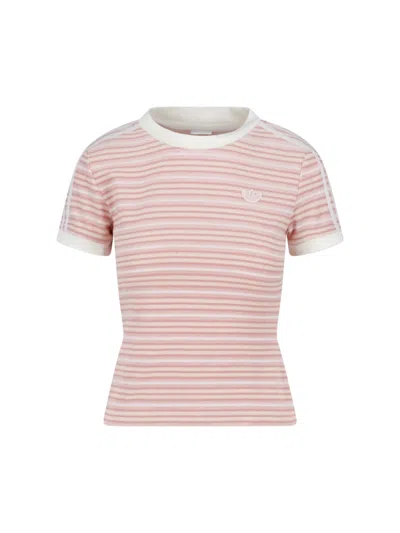 Adidas Originals Striped T-shirt In Pink