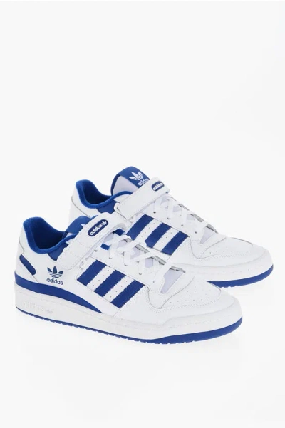 Adidas Originals Two-tone Leather Forum Low-top Sneakers With Touch Strap Clo In White