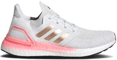 Pre-owned Adidas Originals Ultra Boost 20 White Copper Flash Red (women's) Sneakers In Crystal White/copper Metallic/light Flas