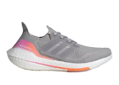 Pre-owned Adidas Originals Ultra Boost 21 Grey (women's) Sneakers In Grey Two/screaming Orange