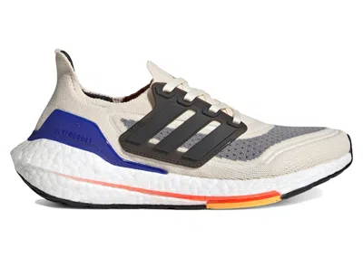 Pre-owned Adidas Originals Ultra Boost 21 Sneakers In Wonder White/carbon/solar Red In Multi