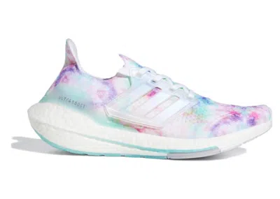 Pre-owned Adidas Originals Ultra Boost 21 Tie Dye (women's) Sneakers In Cloud White/mint Ton In Multi