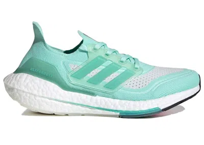 Pre-owned Adidas Originals Ultra Boost 21 White (women's) Sneakers In Clear Mint/acid Mint/crystal White