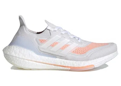 Pre-owned Adidas Originals Ultra Boost 21 White (women's) Sneakers In Crystal White/footwear White/glow Pink