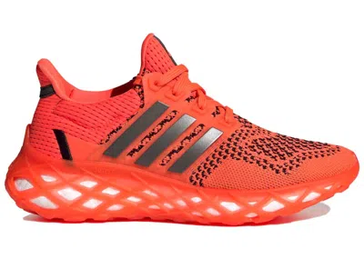 Pre-owned Adidas Originals Ultra Boost Web Dna Sneakers In Solar Red/night Metallic/core Black In Multi