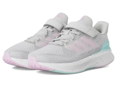 Adidas Originals Ultrarun 5 Elastic Lace Shoes (little Kid) Kids Shoes Grey/bliss Lilac/semi Flash Aqua : 2.5 Little  In White
