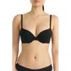 Adidas Originals Underwire Stretch Cotton Push-up T-shirt Bra In Black