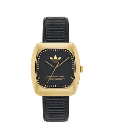 Adidas Originals Unisex Analog Black Leather Watch, 37mm