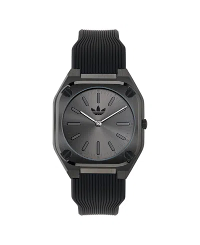 Adidas Originals Unisex Analog Black Silicone Watch, 39mm