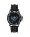 Adidas Originals Unisex Analog Black Silicone Watch, 44mm