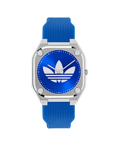 Adidas Originals Unisex Analog Blue Silicone Watch, 39mm