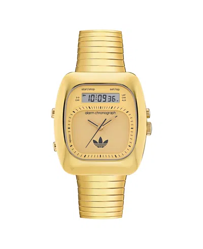 Adidas Originals Unisex Analog Gold-tone Stainless Steel Watch, 37mm