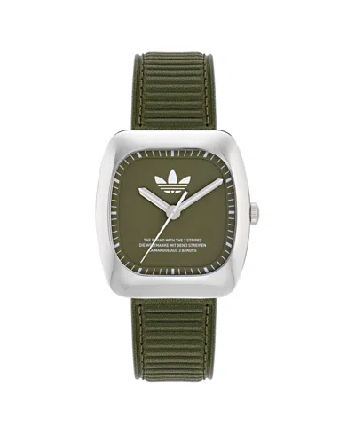 Adidas Originals Unisex Analog Green Leather Watch, 37mm