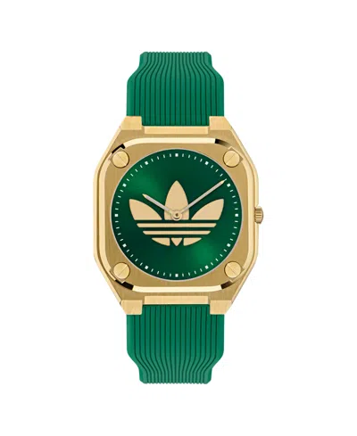 Adidas Originals Unisex Analog Green Silicone Watch, 39mm