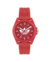 Adidas Originals Unisex Analog Red Resin Watch, 41mm