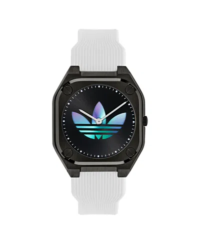 Adidas Originals Unisex Analog White Silicone Watch, 39mm