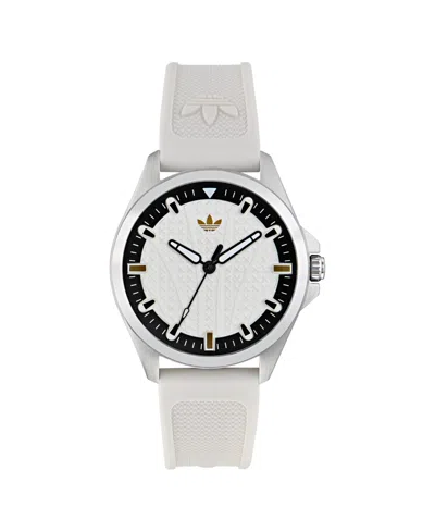Adidas Originals Unisex Analog White Silicone Watch, 40mm