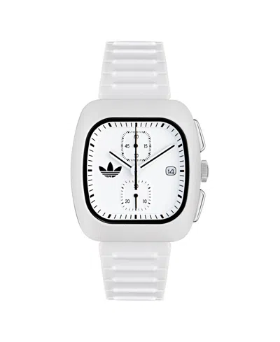 Adidas Originals Unisex Chronograph White Polyurethane Watch, 39mm