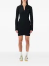 Adidas Originals V-neck Long-sleeve Mini Dress In Black