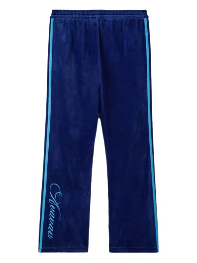 Adidas Originals Velvet Track Pants In Blue