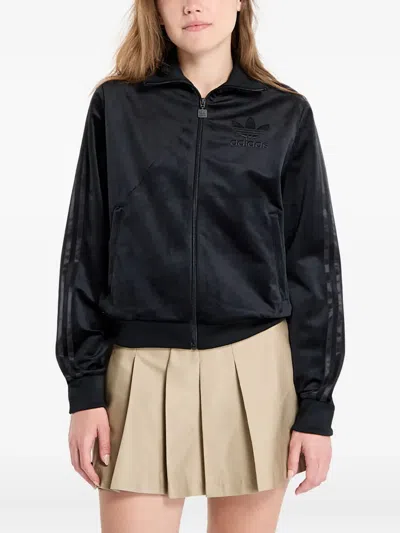 Adidas Originals Velvet Zip-up Track Jacket In Black