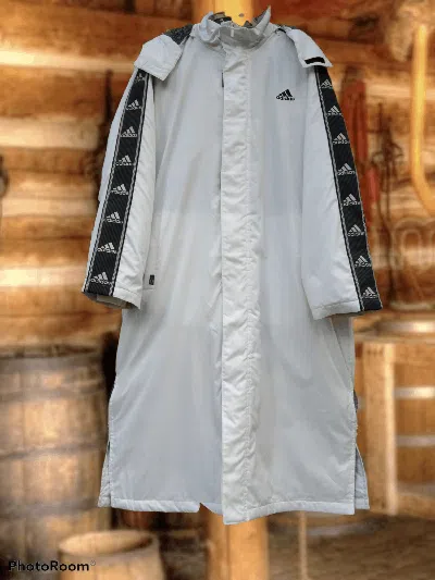 Pre-owned Adidas Originals Vintage Adidas Hoodie Sherpa Parka Long Jacket In White