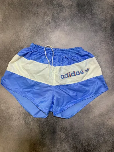 Pre-owned Adidas Originals Vintage Adidas Made In West Germany Shorts In Blue/white