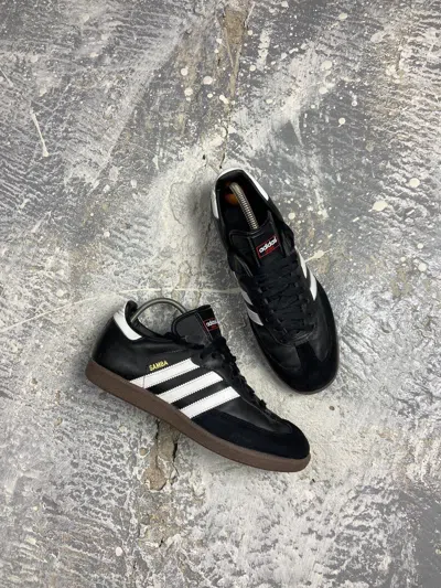 Pre-owned Adidas Originals Vintage Adidas Samba 2013 Mens Leather Sneakers Casual Shoes In Black