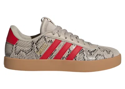 Pre-owned Adidas Originals Vl Court 3.0 Snakeskin (women's) Sneakers In Wonder Beige/better Scarelet Red/gold Metallic