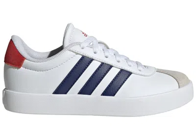 Pre-owned Adidas Originals Vl Court 3.0 Sneakers In Cloud White/dark Blue/better Scarelet Red