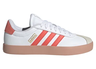 Pre-owned Adidas Originals Vl Court 3.0 (women's) Sneakers In Cloud White/preloved Scarelet Red/gold Metallic