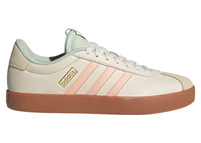 Pre-owned Adidas Originals Vl Court 3.0 (women's) Sneakers In Wonder White/powder Coral/linen Green