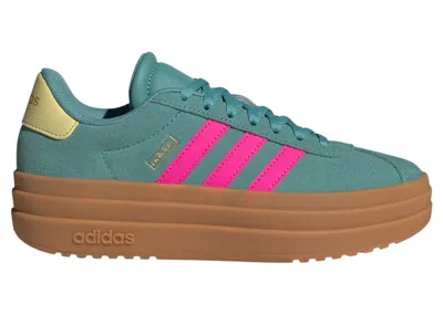 Pre-owned Adidas Originals Vl Court Bold Sneakers In Powder Teal/shock Pink/powder Yellow