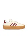 Adidas Originals Women's Vl Court Bold Sneaker In White/burg, Women's At Urban Outfitters In White