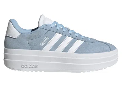 Pre-owned Adidas Originals Vl Court Bold White Sneakers In Glow Blue/cloud White