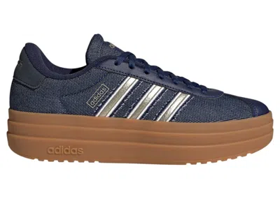 Pre-owned Adidas Originals Vl Court Bold (women's) Sneakers In Dark Blue/cyber Metallic/aurora Ink