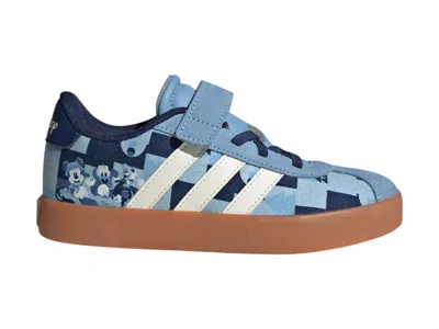 Pre-owned Adidas Originals Vl Court Disney Mickey Sneakers In Ash Blue/off White/crew Blue In Multi