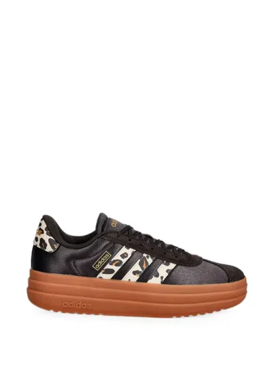 Adidas Originals Vl Court Leopard-print Platform Sneakers In Black
