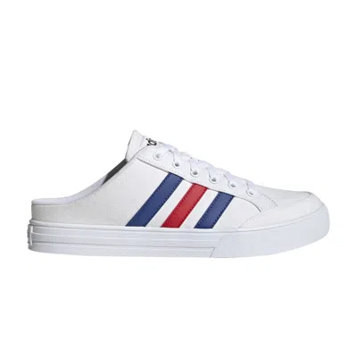 Pre-owned Adidas Originals Vs Set Mule 'white Royal Blue Scarlet'