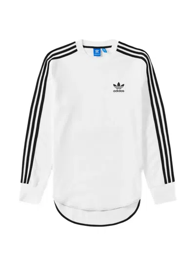 Adidas Originals Waffle Logo Termal Sweatshirt In White