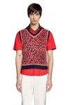 Adidas Originals Adidas X Wales Bonner Leopard Pattern V-neck Sweater Vest In Red